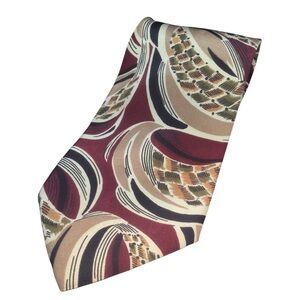 Pacc Abstract Patterned Hand Made In Italy Silk Necktie